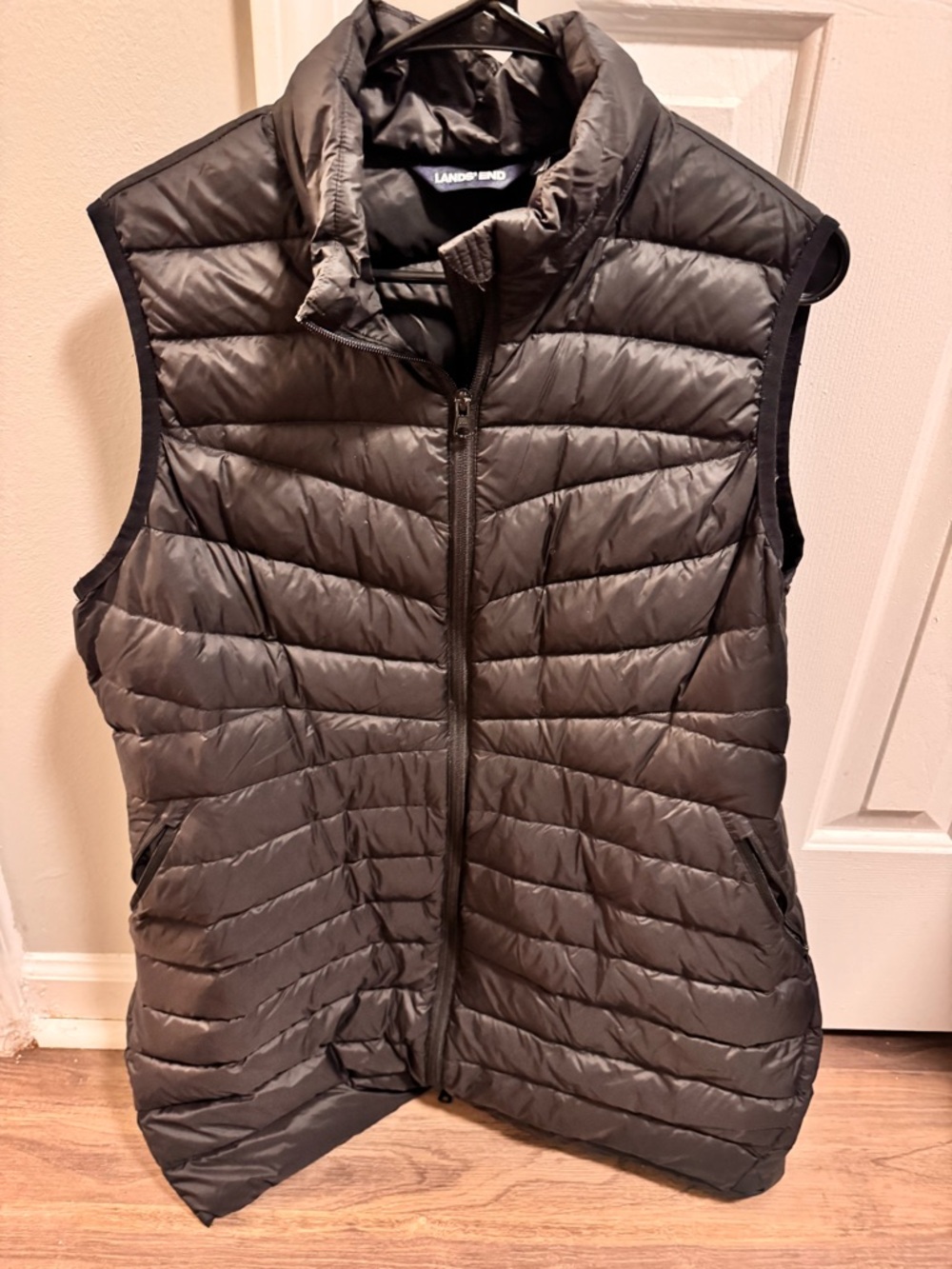 Lands' End Quilted Puffer Vest in Gray